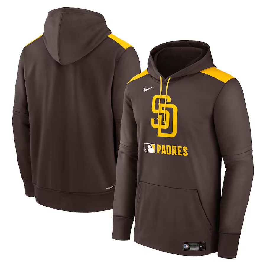 Men 2025 MLB San Diego Padres Brown Nike hoodie style 1